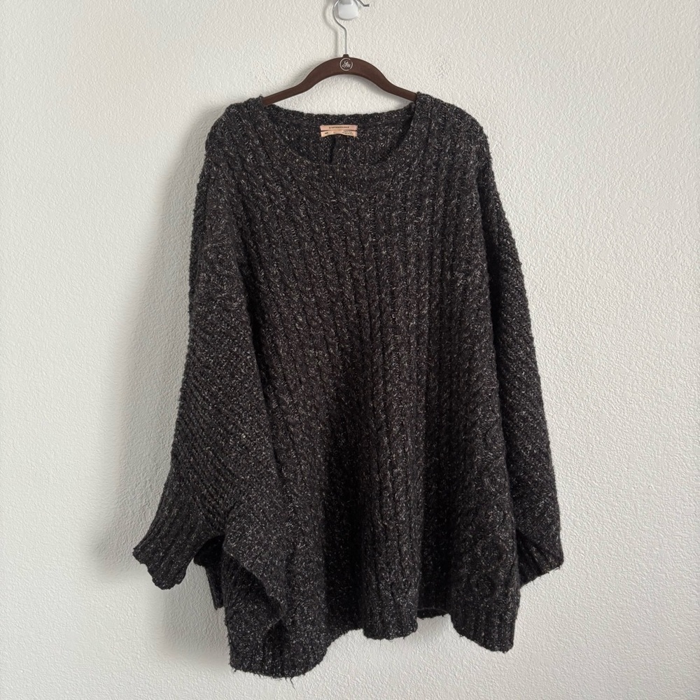 By Anthropologie Women's Size XS/S Gray Knit Poncho Sweater